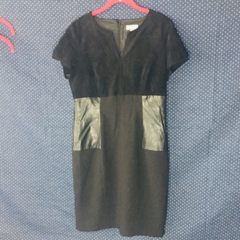 Calvin Klein Suede Leather Knit Dress